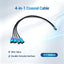 Double-Female Mini-fakra Coaxial Cable 4-in-1