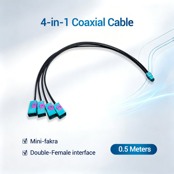 Double-Female Mini-fakra Coaxial Cable 4-in-1