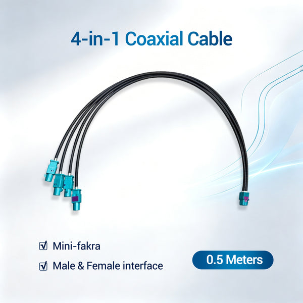 Male and Female Mini-fakra Coaxial Cable 4-in-1